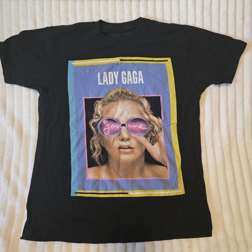Lady Gaga World Tour Concert Black Tee with Vibrant Graphic